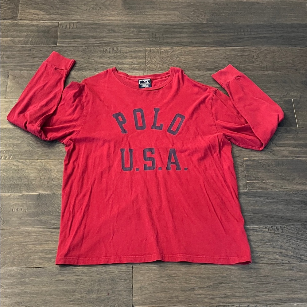 Polo Sport Ralph Lauren Polo USA Long Sleeve T Shirt Vintage Made USA Mens Large
